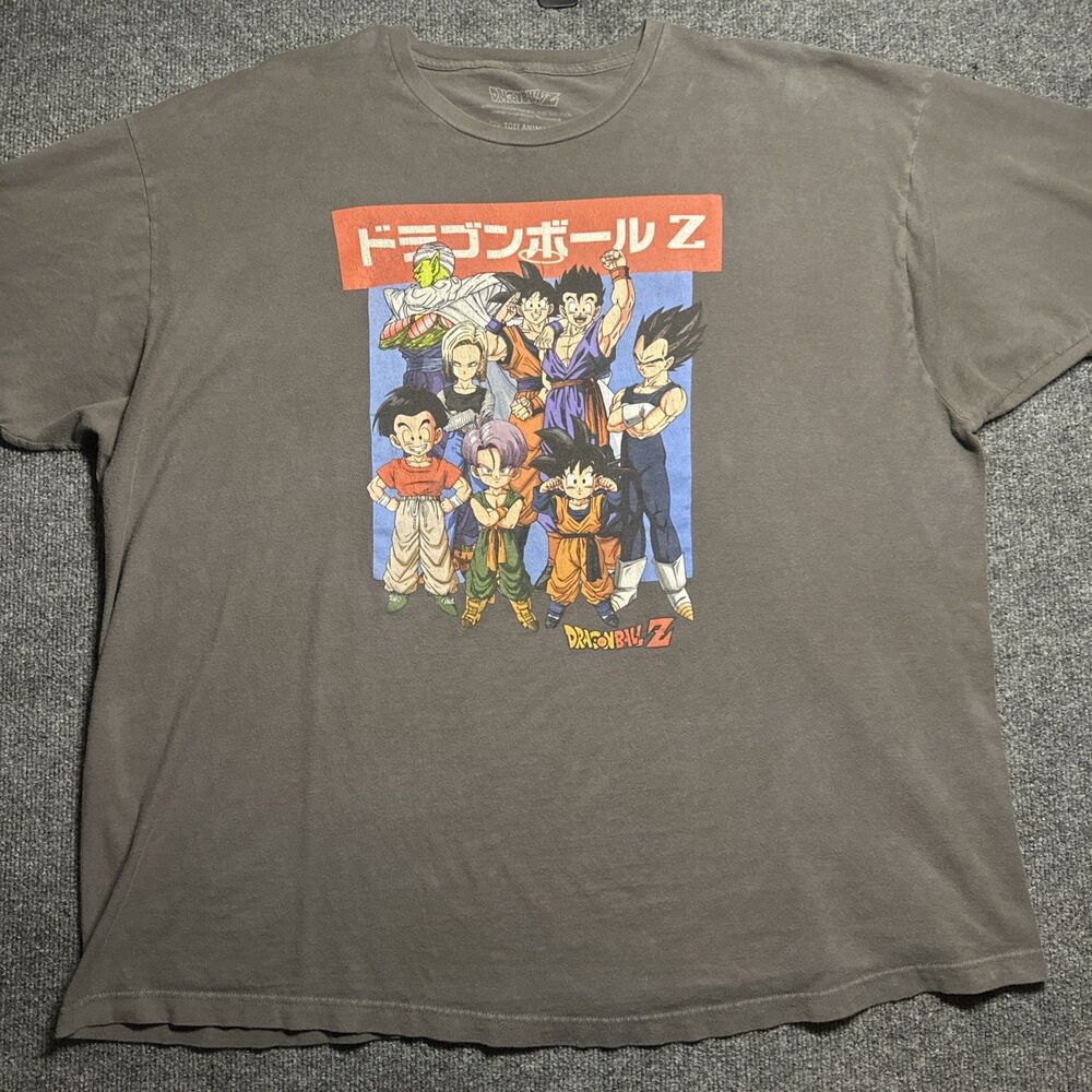 Dragon Ball Z Toei Animation 3XL Gray Cotton Graphic Print T-Shirt